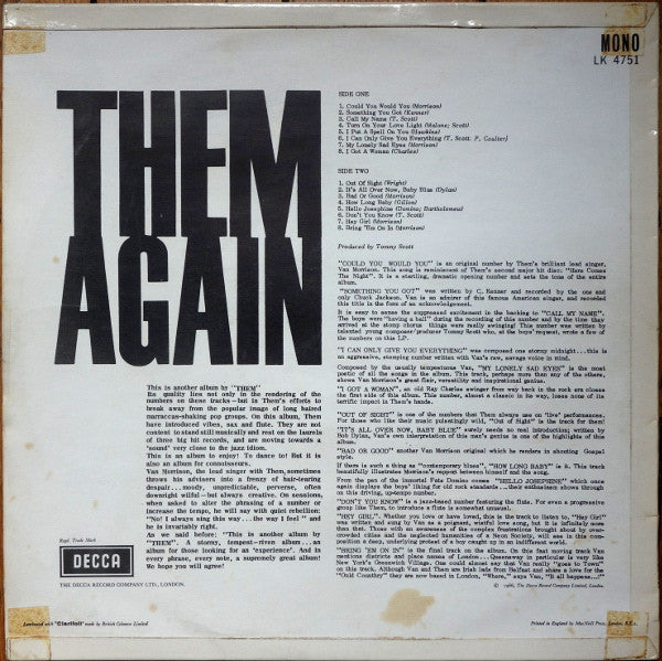 Them (3) : Again (LP, Album, Mono)