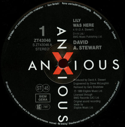 David A. Stewart Featuring Candy Dulfer : Lily Was Here (12", Maxi)