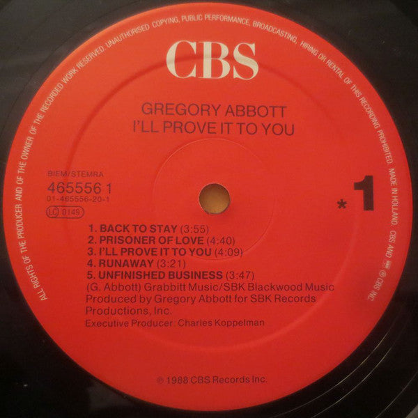 Gregory Abbott : I'll Prove It To You (LP, Album)