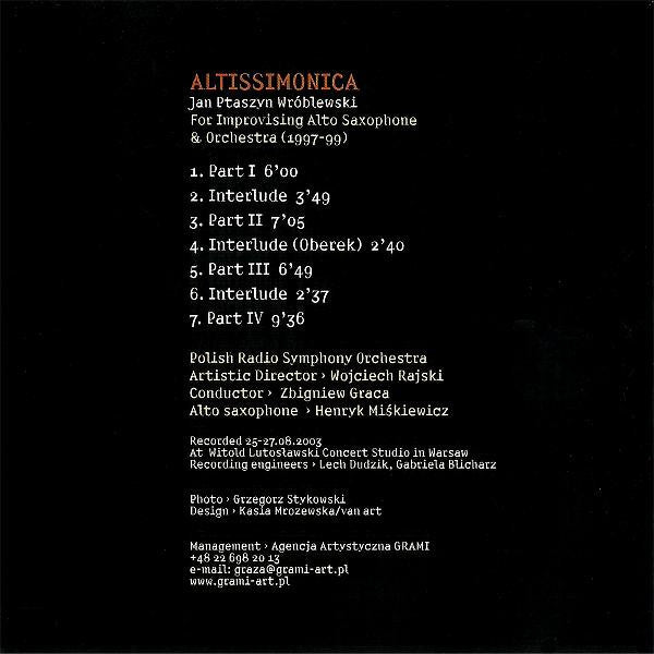 Henryk Miśkiewicz & Polska Orkiestra Radiowa : Altissimonica (CD, Album)