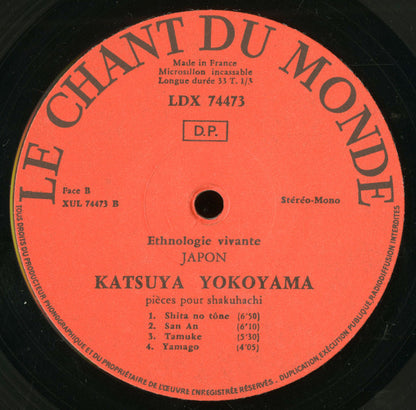 Kinshi Tsuruta Et Katsuya Yokoyama : Japon - Musique Millénaire - Biwa Et Shakuhachi (LP, Album)