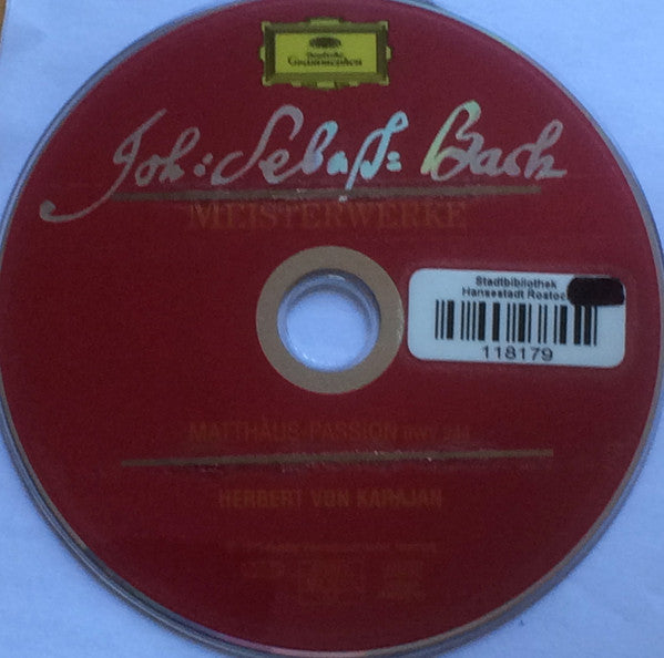 Johann Sebastian Bach, Herbert von Karajan : Matthäus-Passion = St. Matthew Passion = Passion Selon St Matthieu (Arien & Chöre = Arias & Choruses = Airs & Chœurs) (CD, Album, RM)