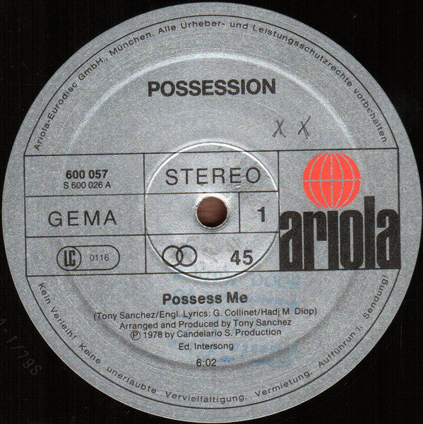 Possession (4) : Possess Me / Happy Alive And Kicking (12")