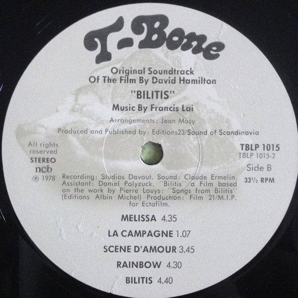 Francis Lai : Bilitis (Original Soundtrack Of The Film By David Hamilton) (LP, Album)