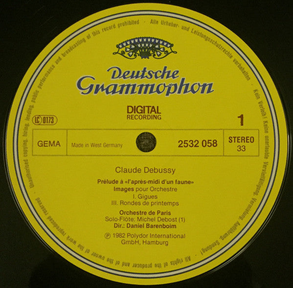 Claude Debussy - Daniel Barenboim, Orchestre De Paris : Images • Prélude À L'après-Midi D'un Faune (LP, Album)