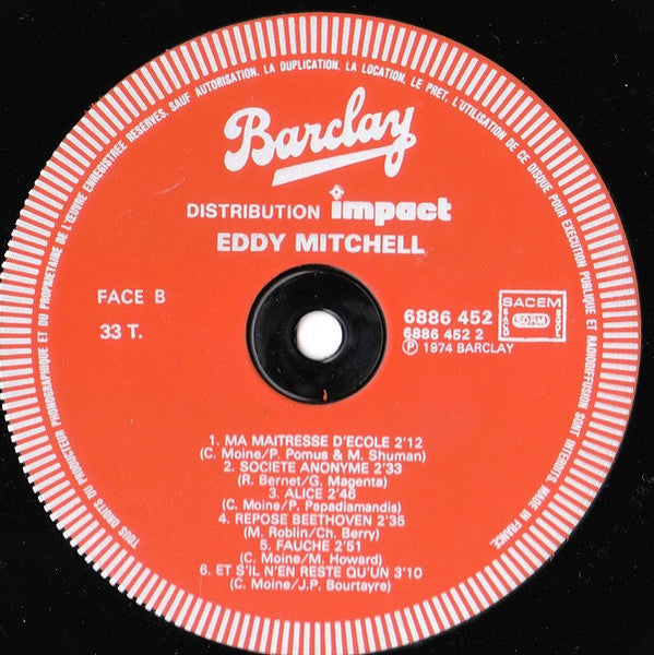 Eddy Mitchell : Eddy Mitchell  (3xLP + Box, Comp)