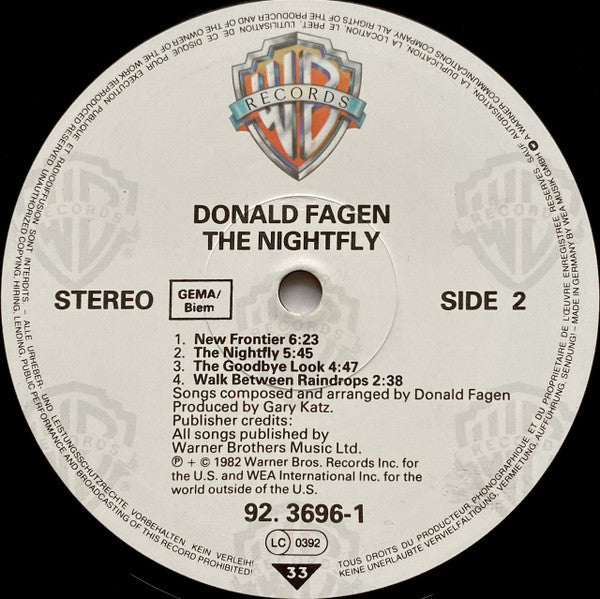 Donald Fagen : The Nightfly (LP, Album, RP)