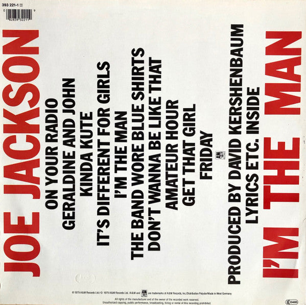 Joe Jackson : I'm The Man (LP, Album, RE)