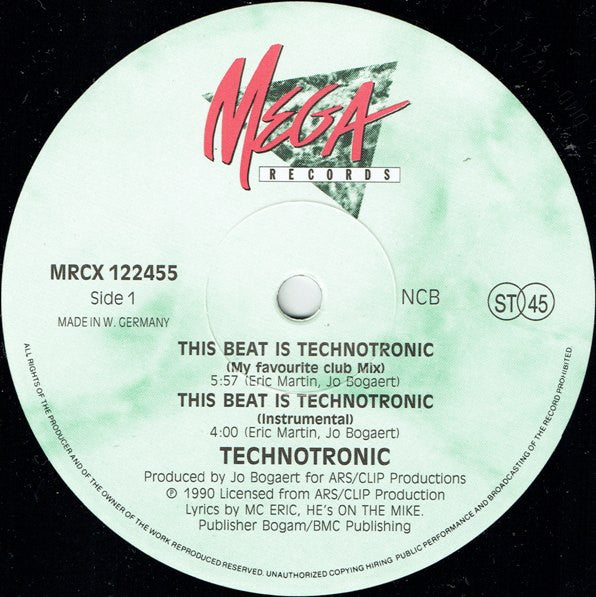 Technotronic : This Beat Is Technotronic (12")