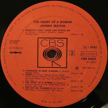 Johnny Mathis : The Heart Of A Woman (LP, Album)