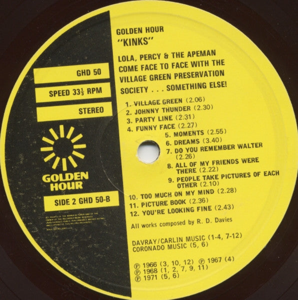 The Kinks : Lola, Percy & The Apeman Come Face To Face With The Village Green Preservation Society... Something Else! (2xLP, Album, Comp, Emb)