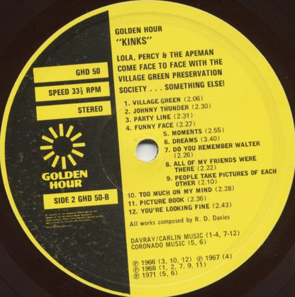 The Kinks : Lola, Percy & The Apeman Come Face To Face With The Village Green Preservation Society... Something Else! (2xLP, Album, Comp, Emb)