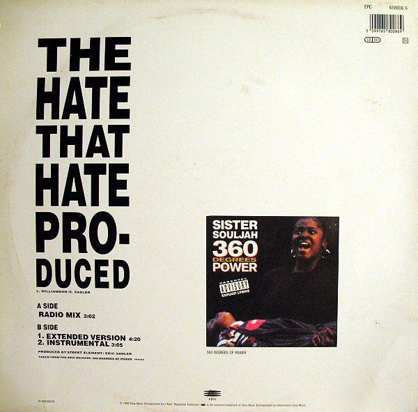 Sister Souljah : The Hate That Hate Produced (12")