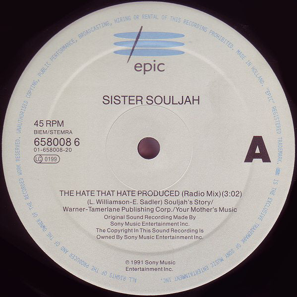 Sister Souljah : The Hate That Hate Produced (12")