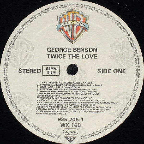 George Benson : Twice The Love (LP, Album)