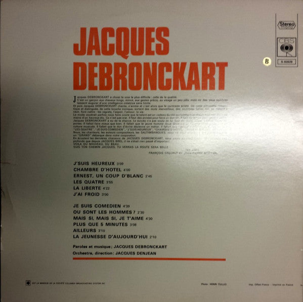 Jacques Debronckart : J'suis Heureux (LP, Album, RE)