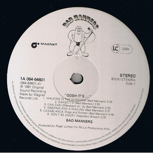 Bad Manners : Gosh It's... (LP, Album)