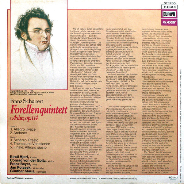 Franz Schubert : Forellenquintett (LP, RE)