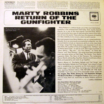 Marty Robbins : The Return Of The Gunfighter (LP, Album, RE, Ter)