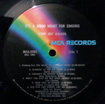 Jerry Jeff Walker : It's A Good Night For Singin' (LP, Album, Glo)