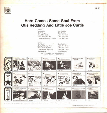 Otis Redding And Little Joe Curtis : Here Comes Some Soul From Otis Redding And Little Joe Curtis (LP, Comp, Mono, RE)