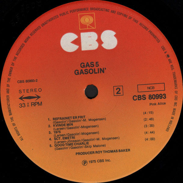 Gasolin' : Gas 5 (LP, Album, Gat)