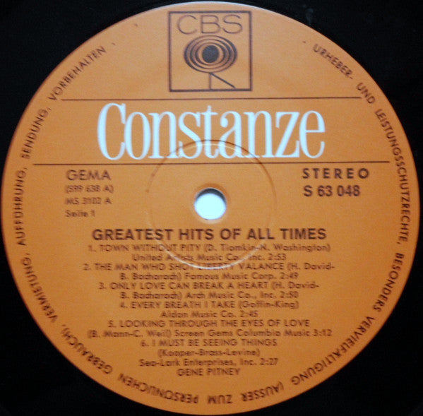 Gene Pitney : Greatest Hits Of All Times (LP, Comp)