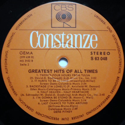 Gene Pitney : Greatest Hits Of All Times (LP, Comp)
