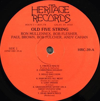 Ron Mullennex, Bob Flesher, Paul Brown (22), Bobby Fulcher, Andy Cahan : Old Five String Clawhammer Banjo Solos (LP, Album)