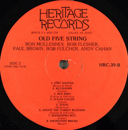 Ron Mullennex, Bob Flesher, Paul Brown (22), Bobby Fulcher, Andy Cahan : Old Five String Clawhammer Banjo Solos (LP, Album)