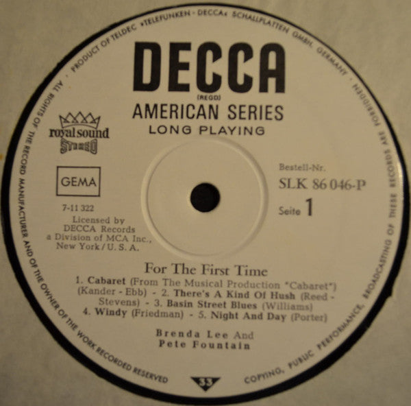 Brenda Lee And Pete Fountain : "For The First Time" (LP, Album)