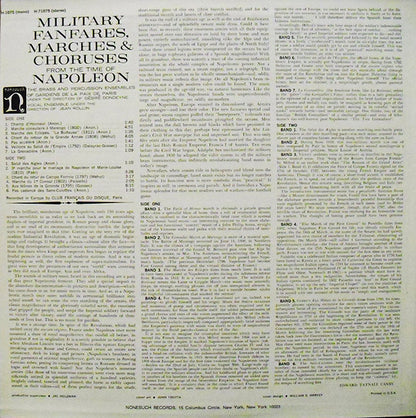 Batterie Fanfare De La Musique Des Gardiens De La Paix Under The Direction Of Désiré Dondeyne • "Military Fanfares, Marches & Choruses From The Time Of Napoleon" Vocal Ensemble Under The Direction Of Jean Rollin (2) : Military Fanfares, Marches & Choruses From The Time Of Napoleon (LP, Album, RP)