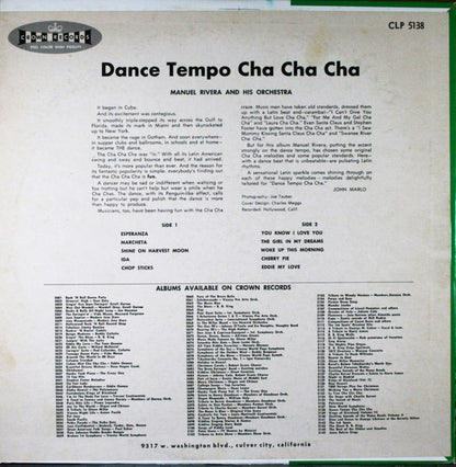 Manuel Rivera And His Orchestra : Dance Tempo Cha Cha Cha (LP, Album, Mono)