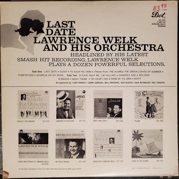 Lawrence Welk And His Orchestra : Last Date (LP, Album, Mono)