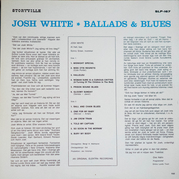 Josh White :  Ballads & Blues (LP, Album, Mono)