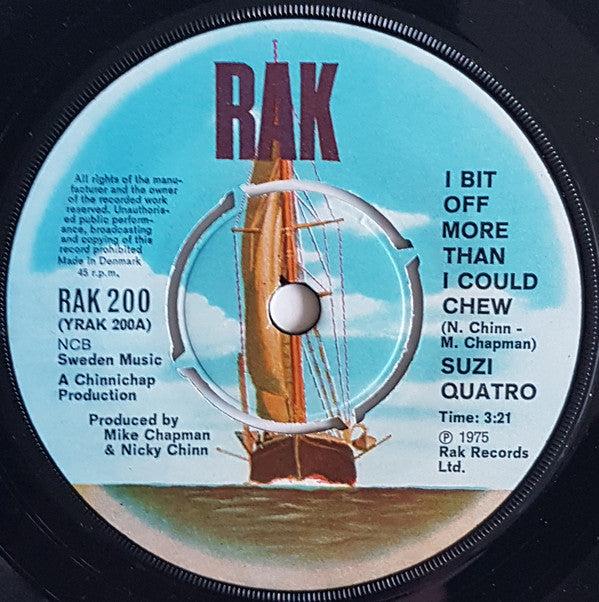 Suzi Quatro : I Bit Off More Than I Could Chew / Red Hot Rosie (7", Single)