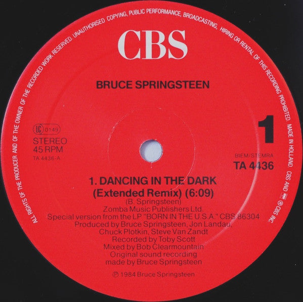 Bruce Springsteen : Dancing In The Dark (Extended Version) (12", Single)