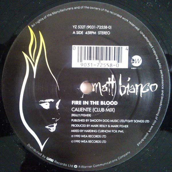 Matt Bianco : Fire In The Blood (12")