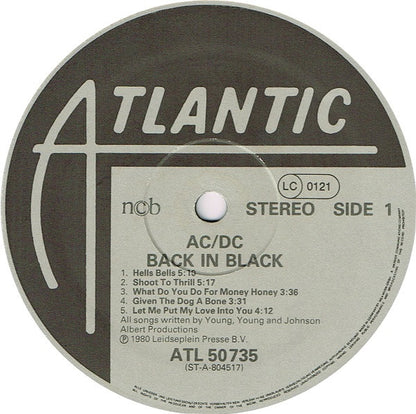 AC/DC : Back In Black (LP, Album)