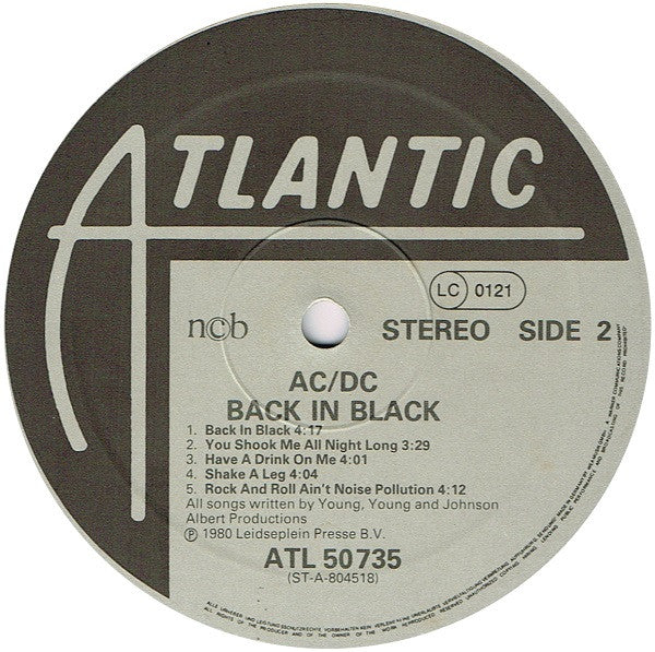 AC/DC : Back In Black (LP, Album)