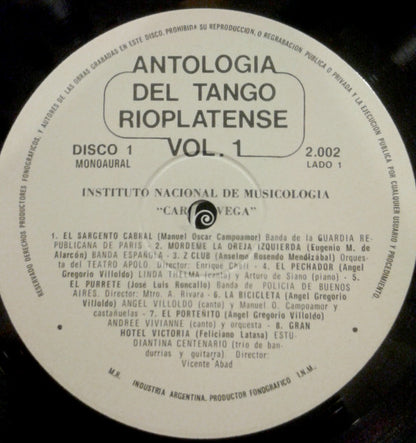 Various : Antologia Del Tango Rioplatense Vol. 1 (Box, Comp, Ltd + 3xLP)