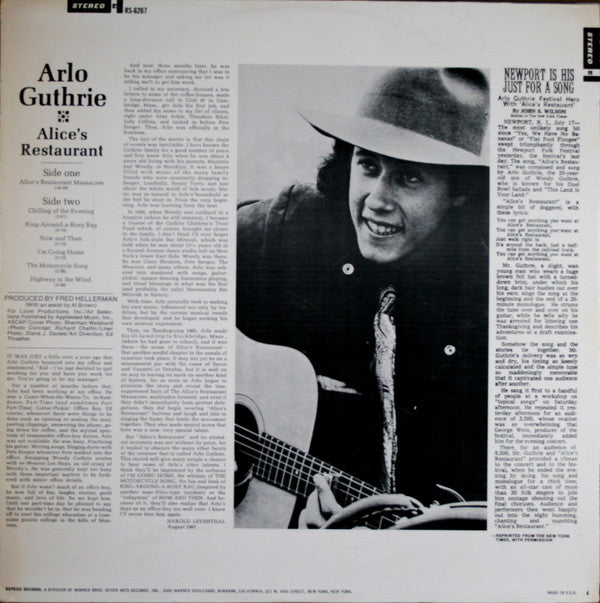 Arlo Guthrie : Alice's Restaurant (LP, Album, Ter)