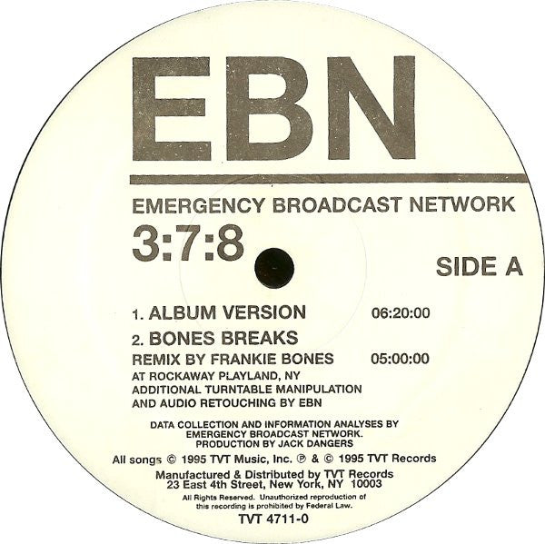 Emergency Broadcast Network : 3:7:8 (12")