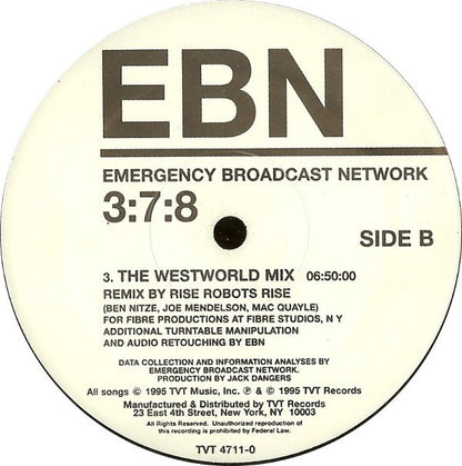 Emergency Broadcast Network : 3:7:8 (12")