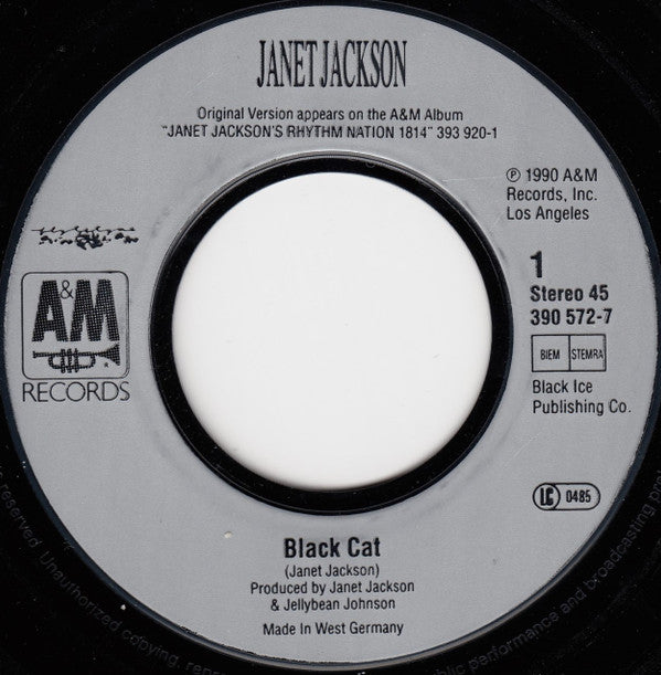 Janet Jackson : Black Cat (7", Single, Sil)
