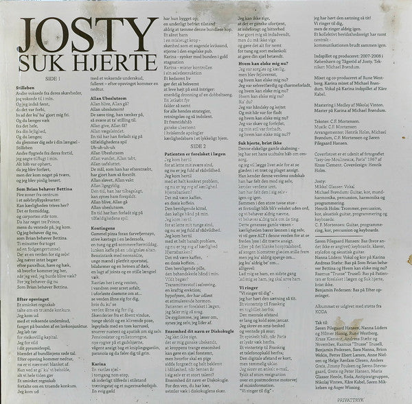 Josty : Suk Hjerte (LP, Album + CD, Album)