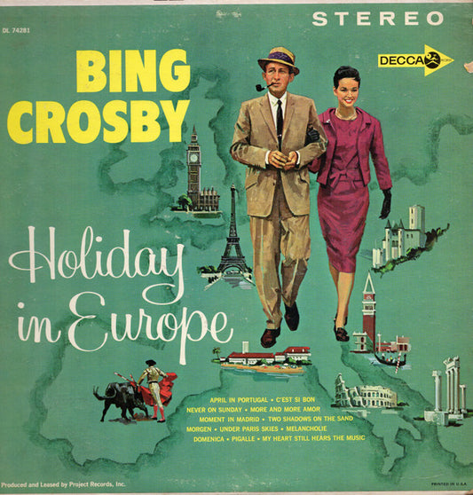 Bing Crosby : Holiday In Europe (LP, Album, Pin)