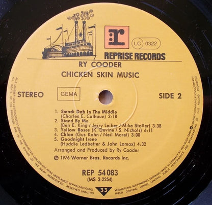 Ry Cooder : Chicken Skin Music (LP, Album, RE)