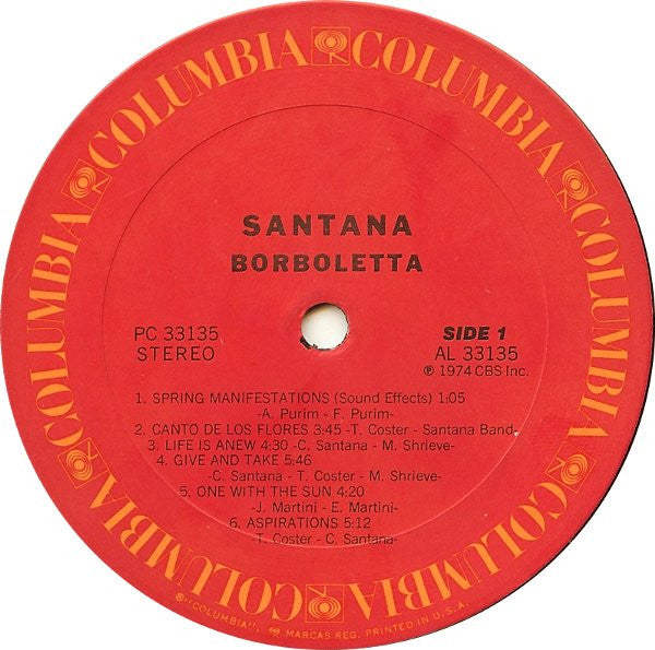 Santana : Borboletta (LP, Album, M/Print, San)