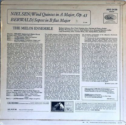 Carl Nielsen, Franz Berwald, Melos Ensemble Of London : Wind Quintet, Op. 43, Septet For Strings & Winds (LP, Album)